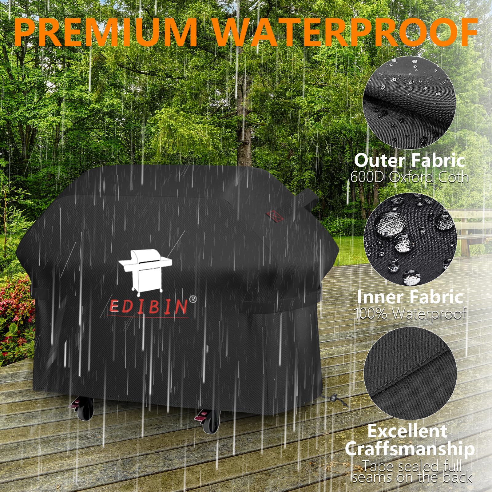 Grillabdeckung Für Ninja FlexFlame PG300/301 – Wasserdichte PU-Abdeckung Mit Klettverschluss & Griffen