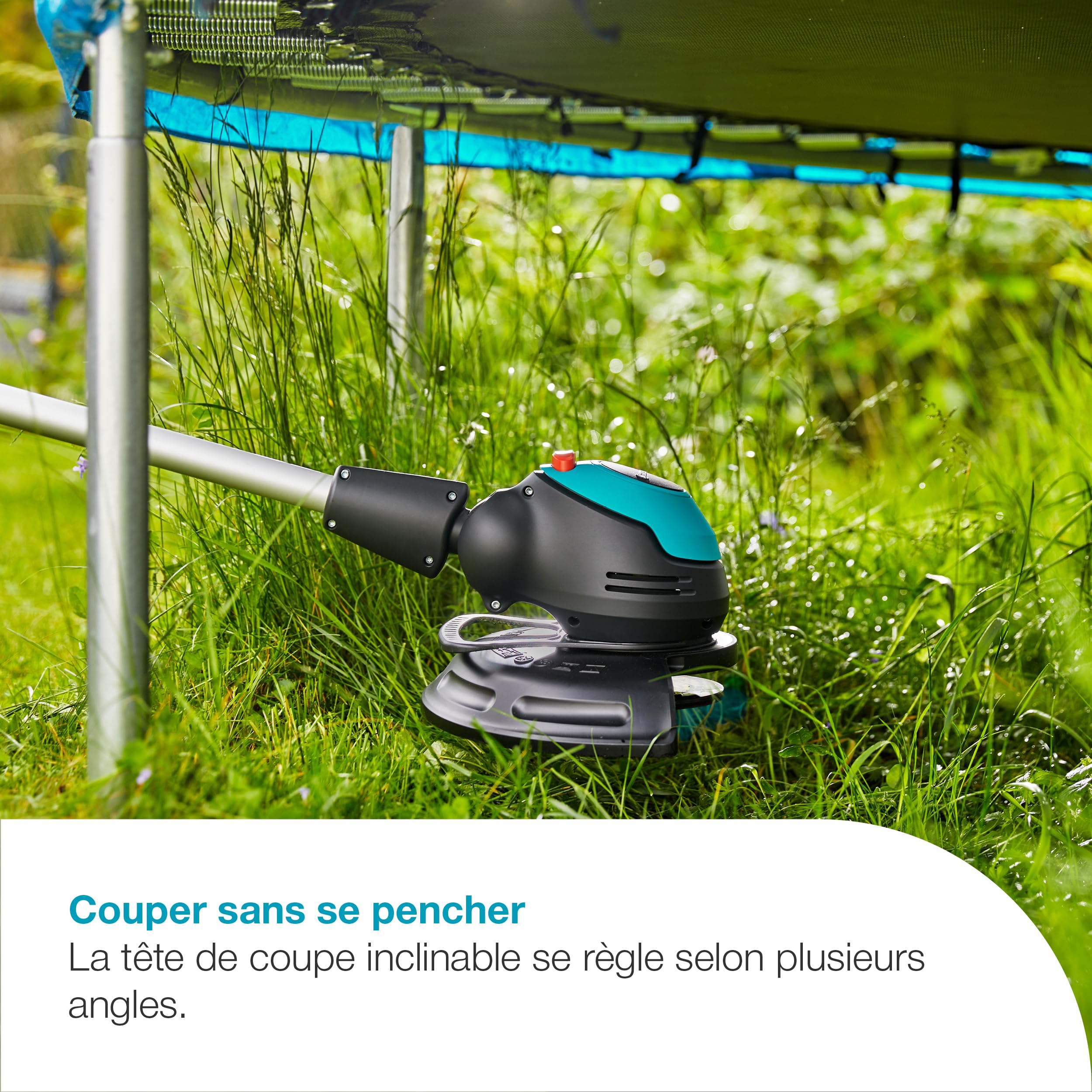 Gardena Coupe-bordures EasyCut 23/18V P4A - sans chargeur ni batterie : Puissant, Léger, Télescopique, Tête inclinable, Sans fil (14700-55)