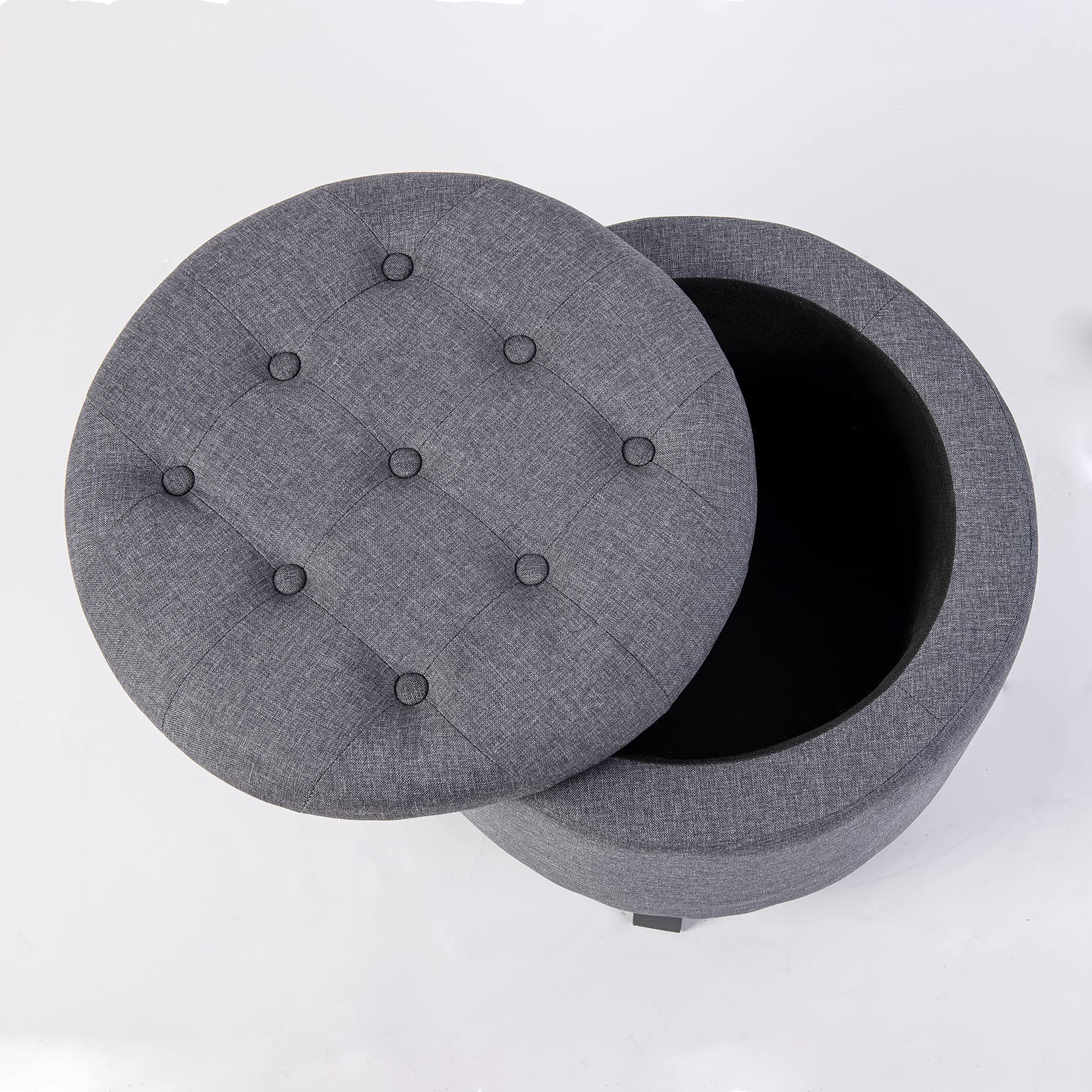 Buy GOOD & GRACIOUS Storage Ottoman, 20" Round Storage Chest Foot Rest