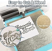 Vista 4 de HTVRONT Vinilo permanente metálico texturizado, 12 pulgadas x 6 pies, vinilo autoadhesivo cromado dorado champán compatible con máquina de corte