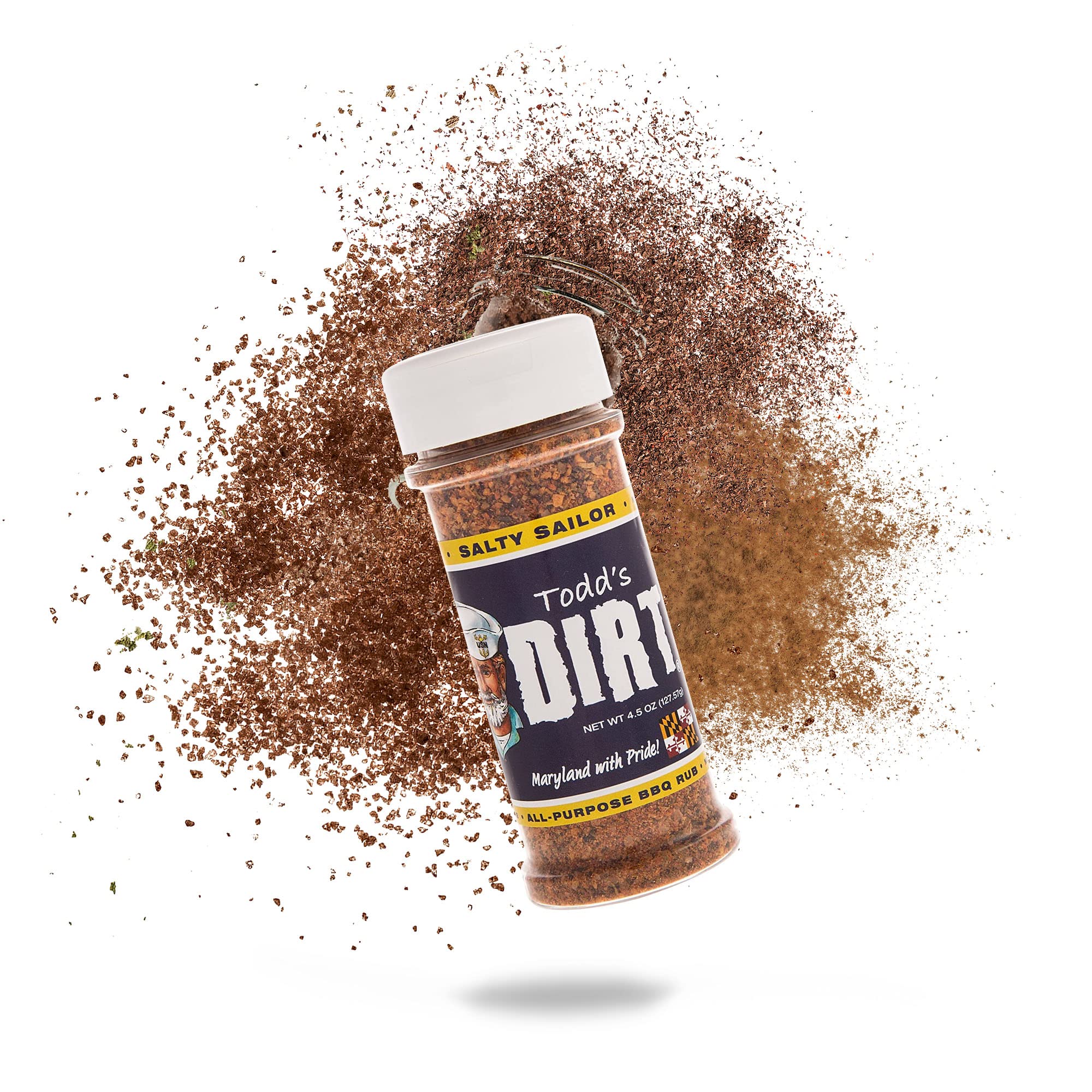 Todd’s DIRT - Salty Sailor DIRT Small Bottle 4.5 oz, National Award Winning Gourmet Texas-Style BBQ Rub, All Purpose Seasoning & BBQ Rubs that’s GREAT