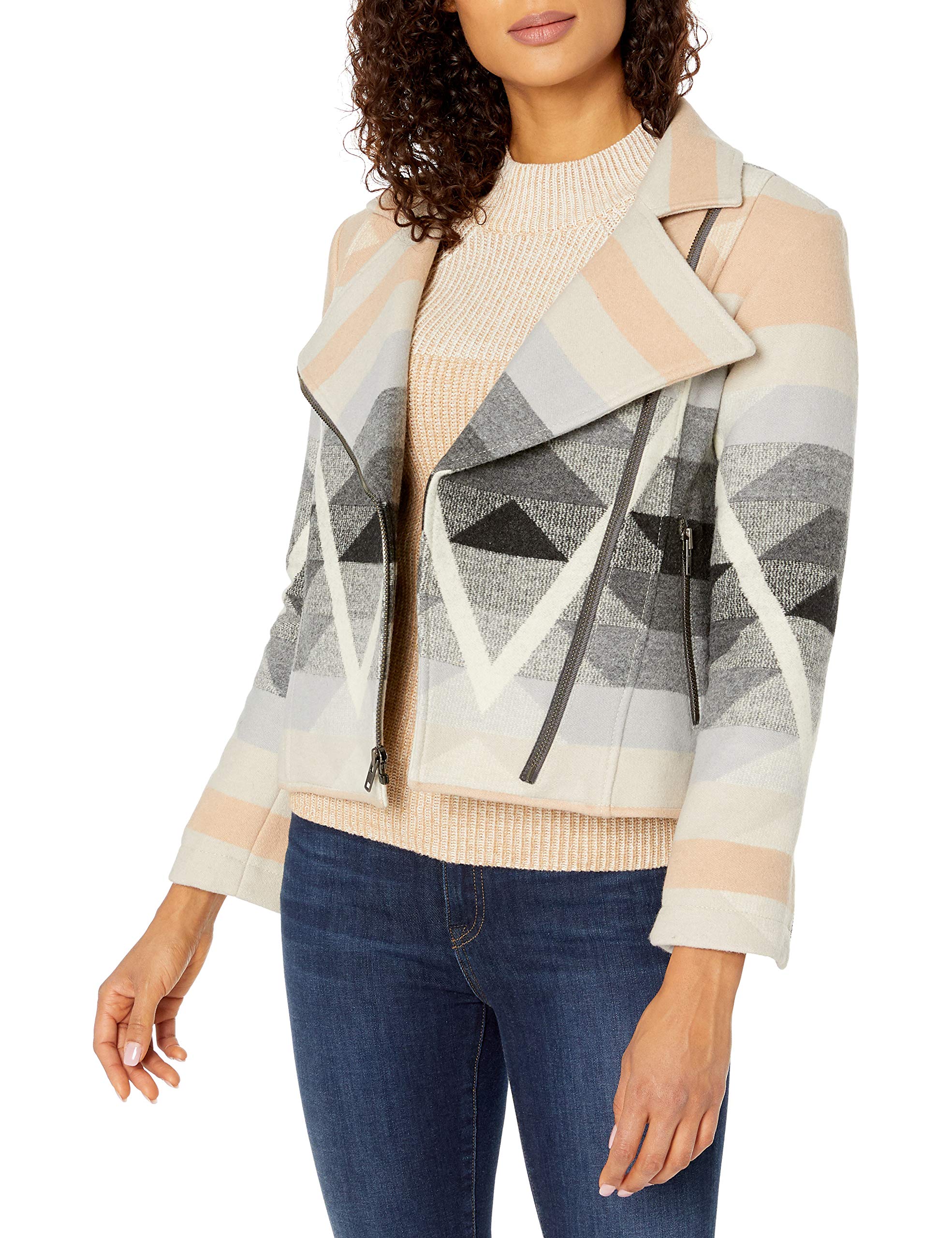 Pendletonwomens Geo Luxe Moto Jacket Wool Blend Coat