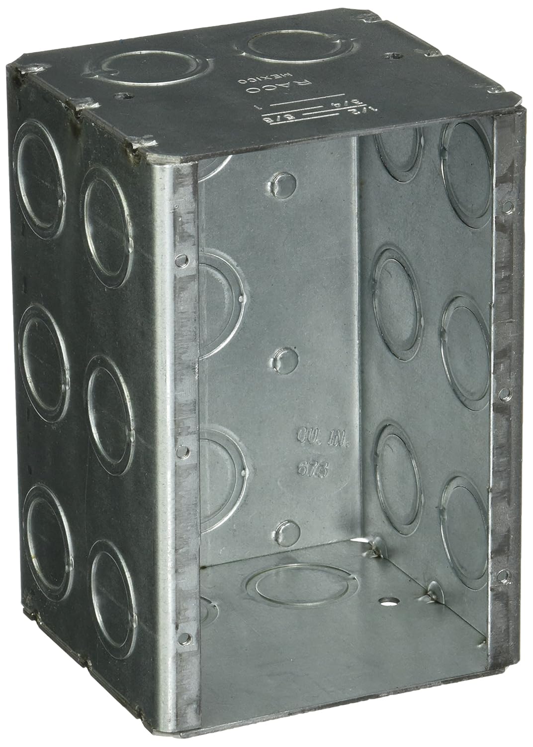 Galvanized Steel 3-Gang Masonry Electrical Box