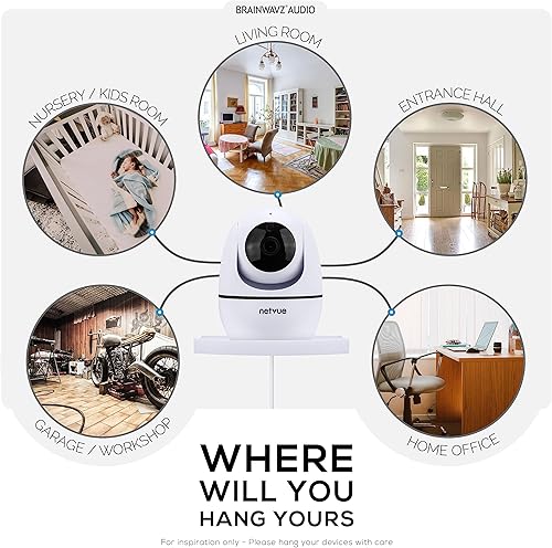 Miniatura 9 de Estante pequeño de montaje en pared sin tornillos para monitores de bebé, cámaras de seguridad, altavoces, decoración, plantas y más, fuerte