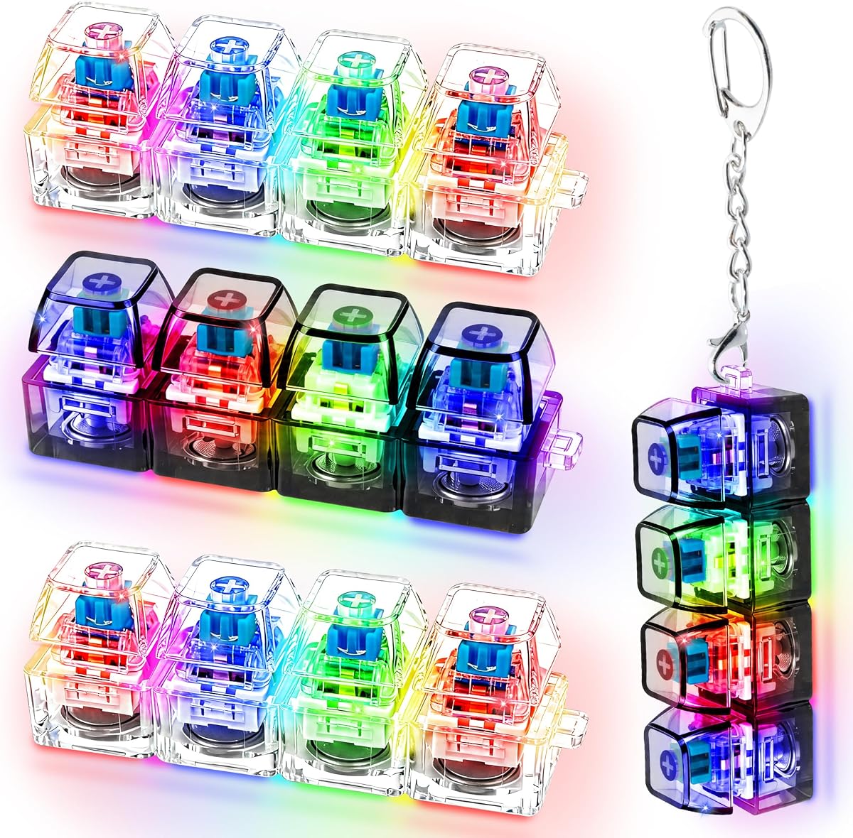 4 PCS Glow Keyboard Fidget Toy