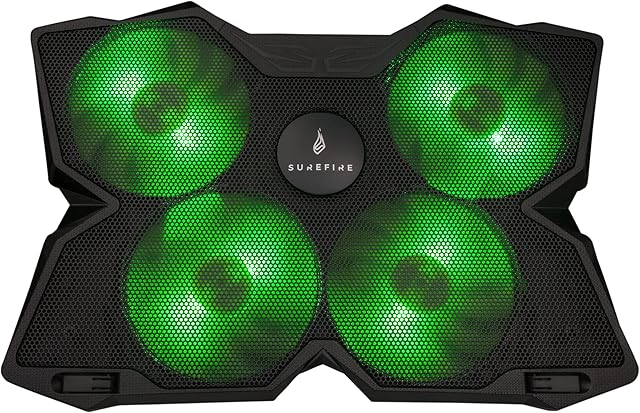 SureFire Bora Gamingowy pokrowiec chłodzący do laptopa 12"-17"  podstawka chłodząca do laptopa  zewnętrzny wentylator do laptopa do 1200 obr./min  maks. 26 dBA  zielony I powered by Verbatim
