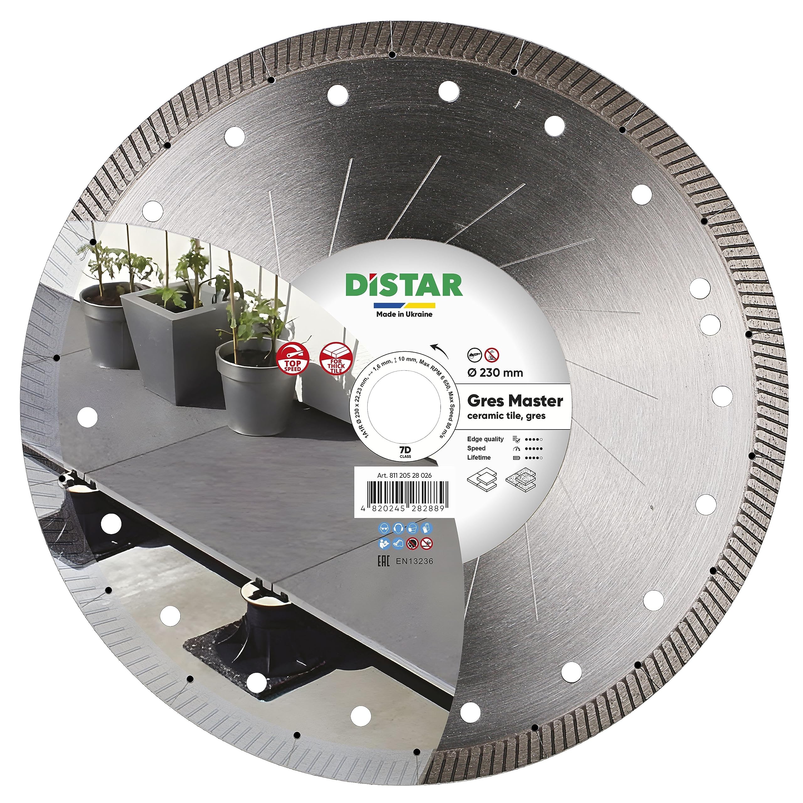 DISTAR Disco de corte de diamante 230 mm 1A1R Gres Master de cerámica y gres porcelánico