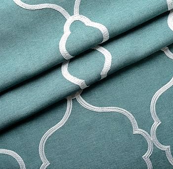 Amazon｜Miuco モロッコ刺繍 セミシアーカーテン フェイクリネン