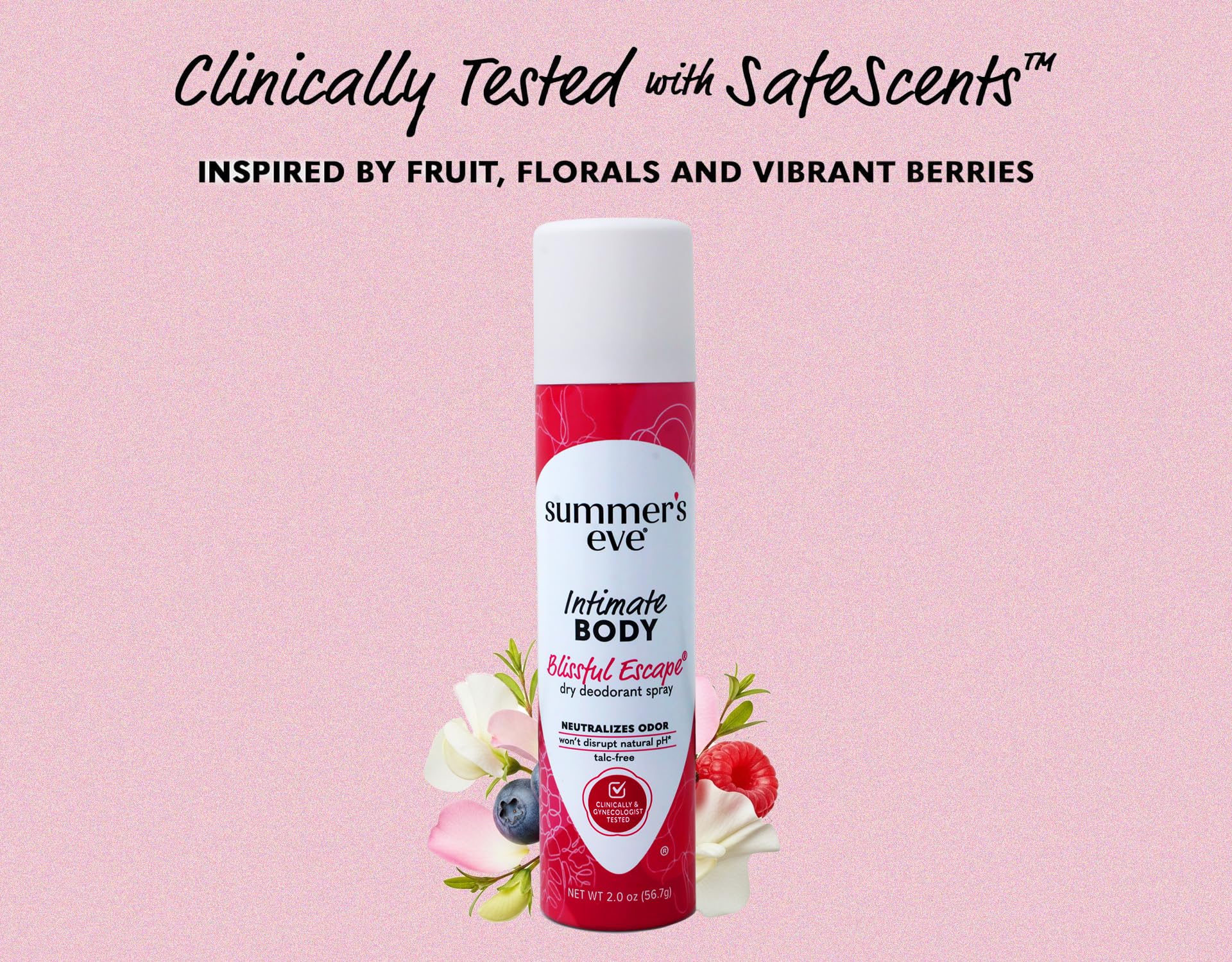 Summer's Eve Intimate Blissful Escape Dry Body Deodorant, 2 Ounce (Pack of 4)