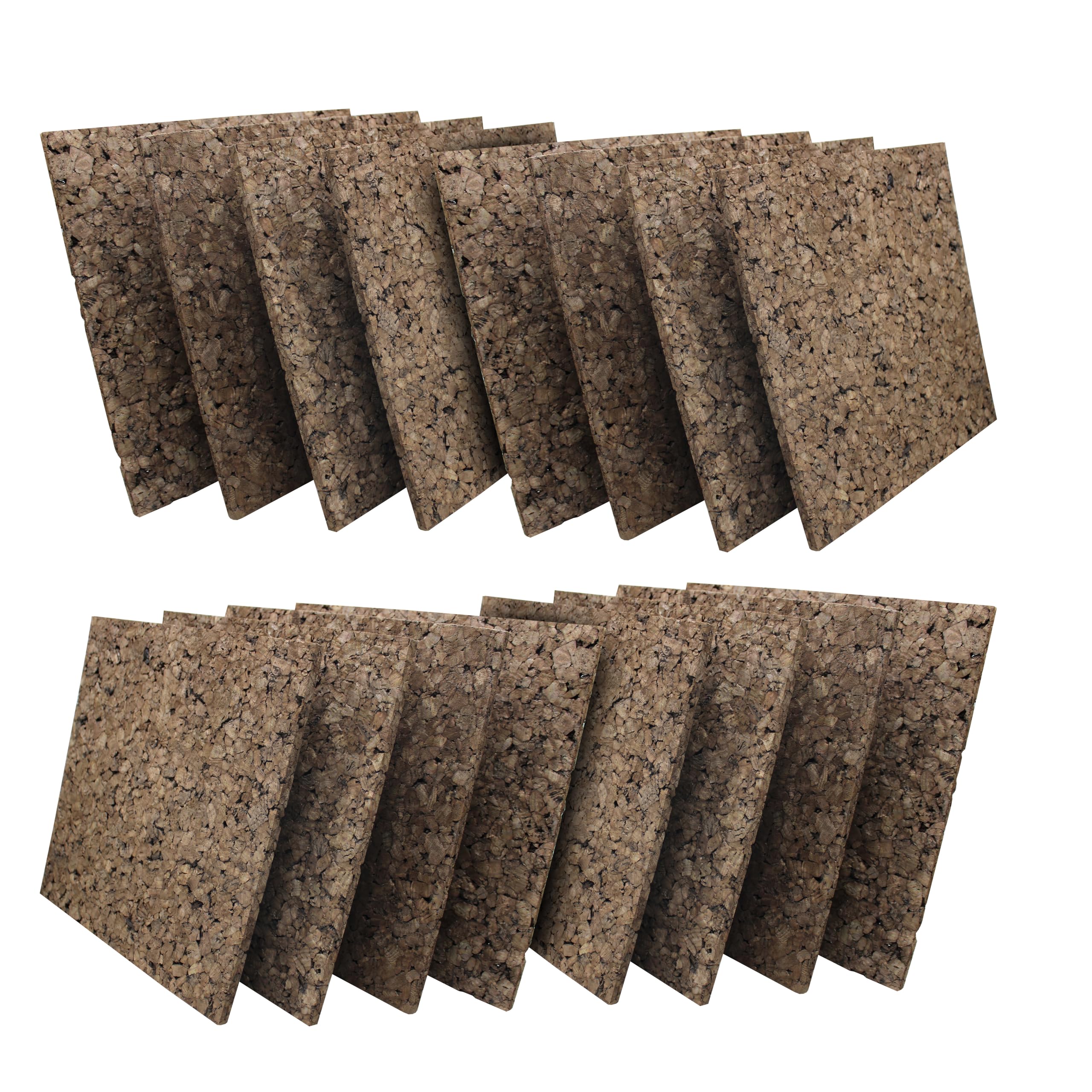 Flipside Products 12" x 12" x 9.5mm Thick Dark Brown Cork Squares, Wall Tiles, Square Pinning Cork Board, Bulletin Board Mini Wall Board - 16 Pack