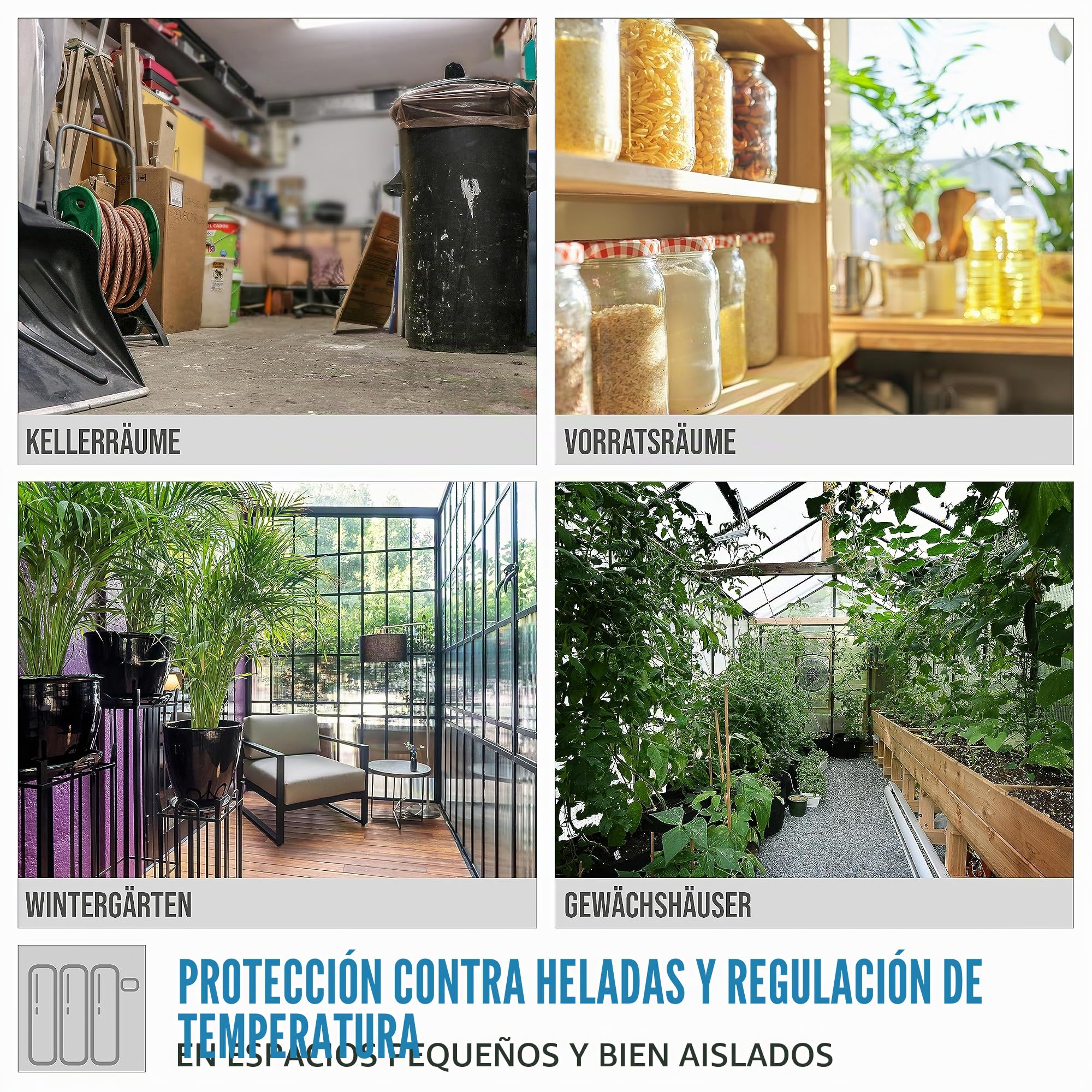 Güde Protector de heladas GFW 520 (450-520 W de potencia calorífica, 10 m³ de capacidad máxima de calefacción, termostato regulable sin niveles, función de protección contra heladas, protección contra