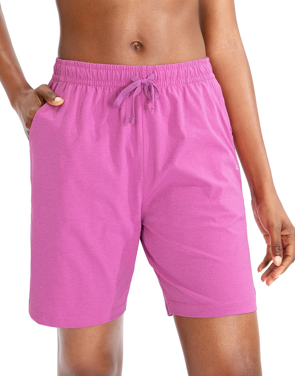 Women's Shorts 7" / 9" with 3 Pockets Elastic Waist Bermuda Lon Shorts | Lihtweiht Soft Comy Fabric, Drawstrin Jersey Sweatshorts Summer Loune Walkin Athletic Casual for Ladies thumbnail