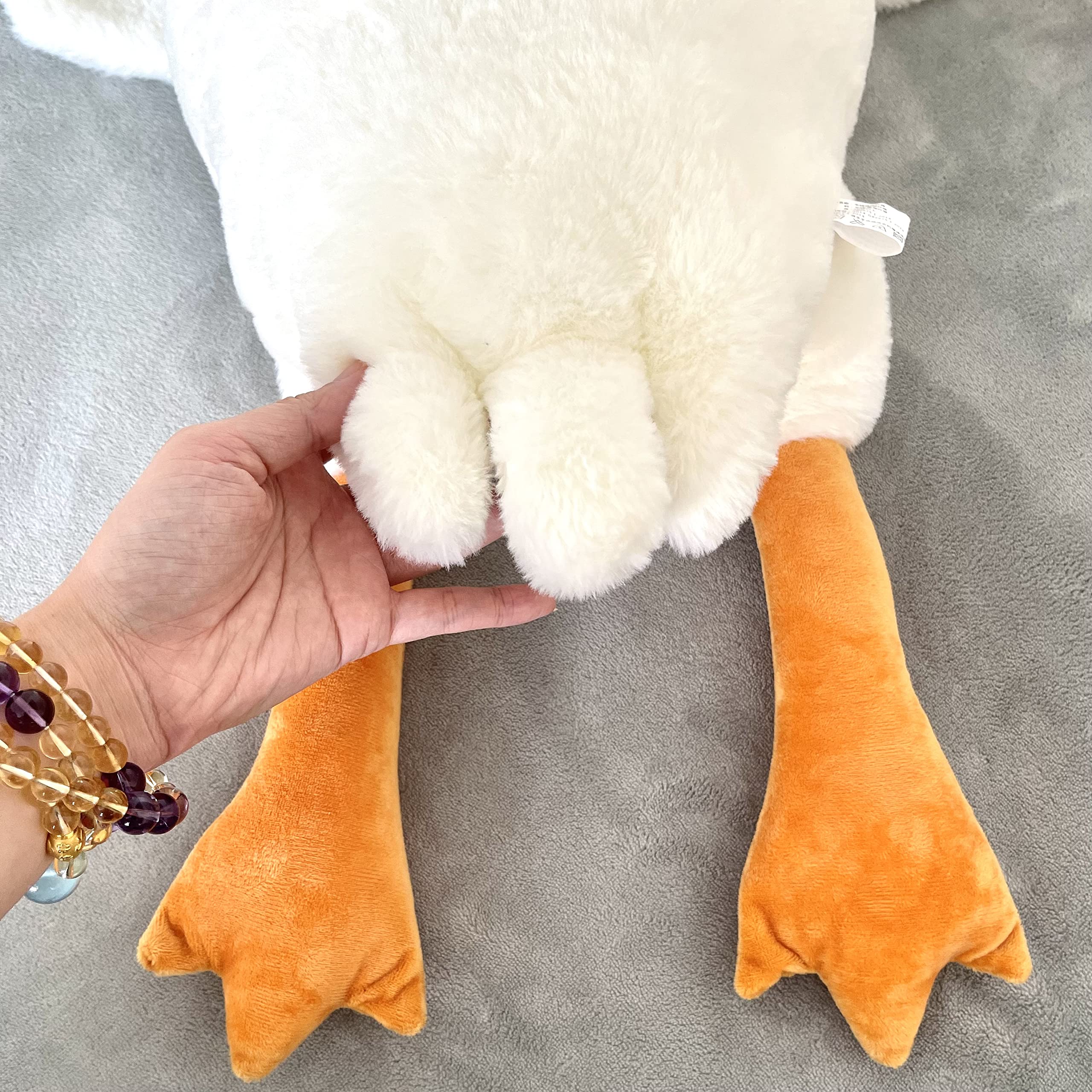 Tanha Grande Oie En Peluche 49 Cm – Doudou Géant Blanc, Marron Ou Gris – Câlin Pour Enfants Et Adultes