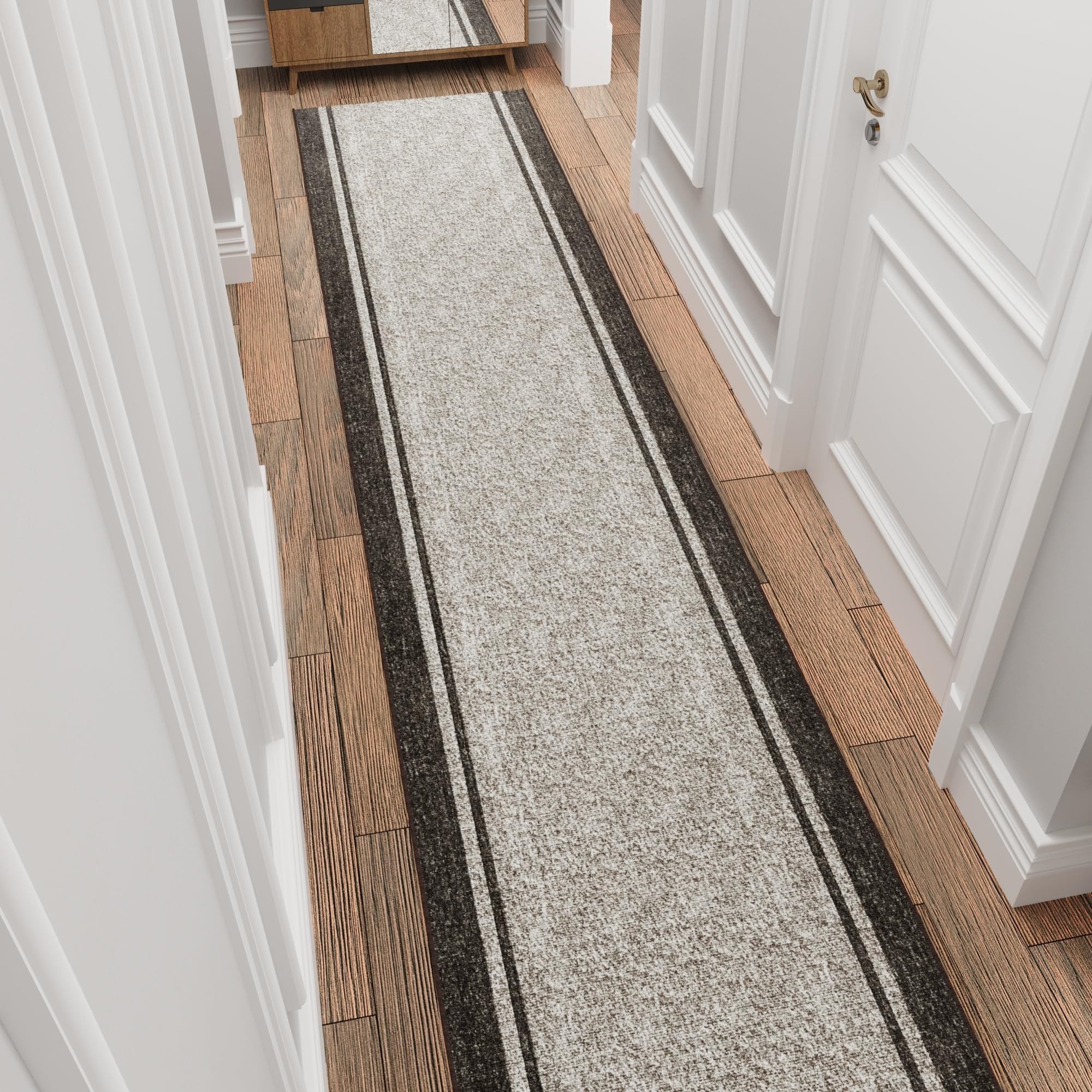 Ottomanson Hallway Runner Rug 1'11" x 14' – Soft Non-Slip Rug, Low Pile Carpet for Entryway, Kitchen & Long Hallways in Apartments and Homes, Border