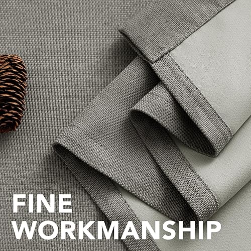 Miniatura 7 de H.VERSAILTEX Cortina de lino para oscurecer la habitación para dormitoriosala de estar, cortinas opacas extra anchas de 100 x 84 pulgadas para