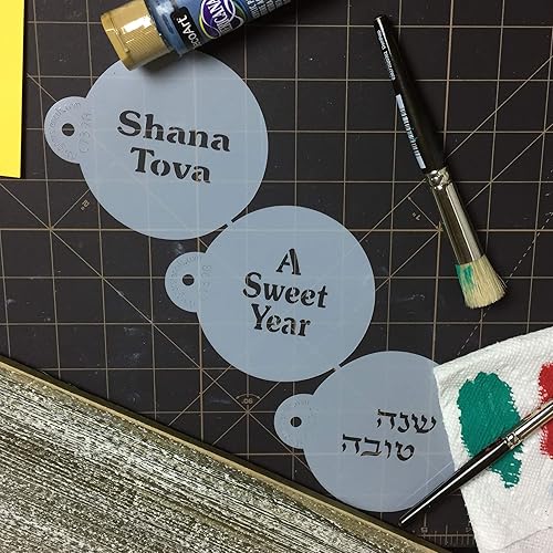 Miniatura 4 de Designer Stencils Shana Tova - Plantilla para tarta, beigesemitransparente