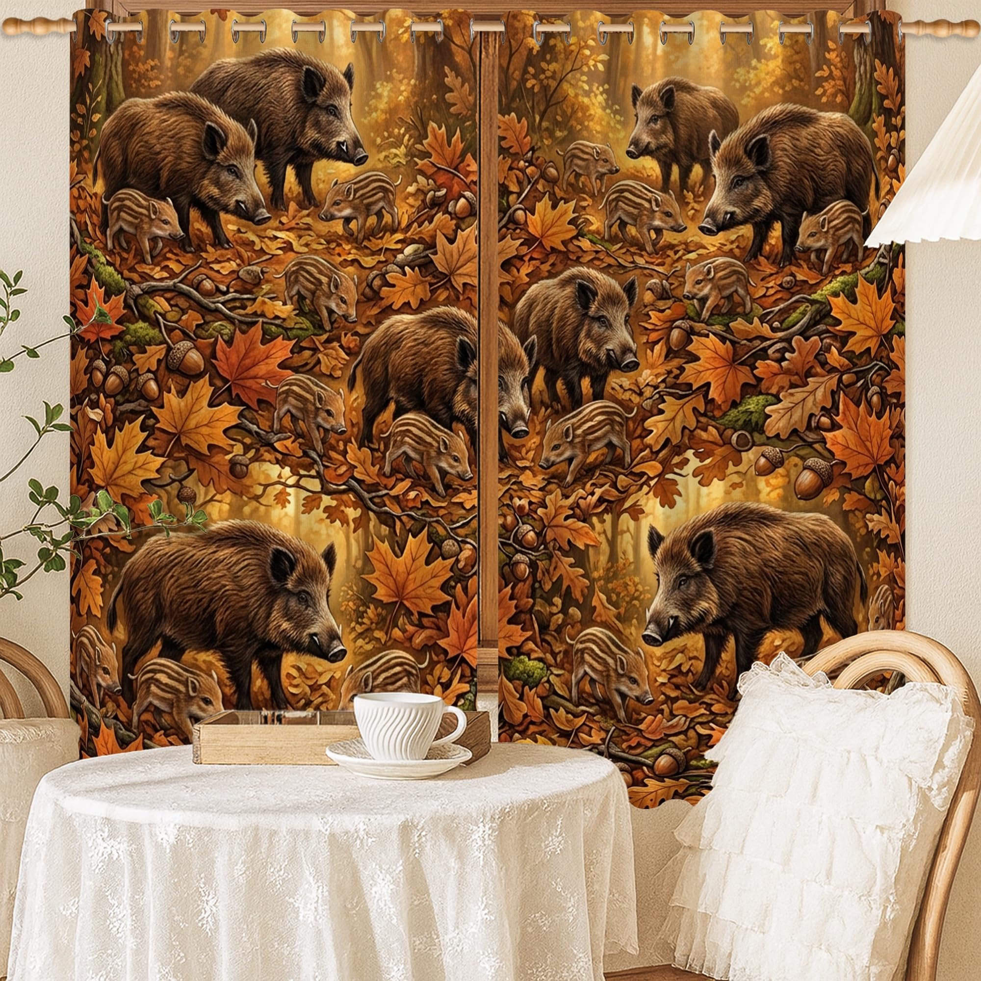 Rideaux occultants feuilles de 132 x 137 cm lavables pour bureau calme