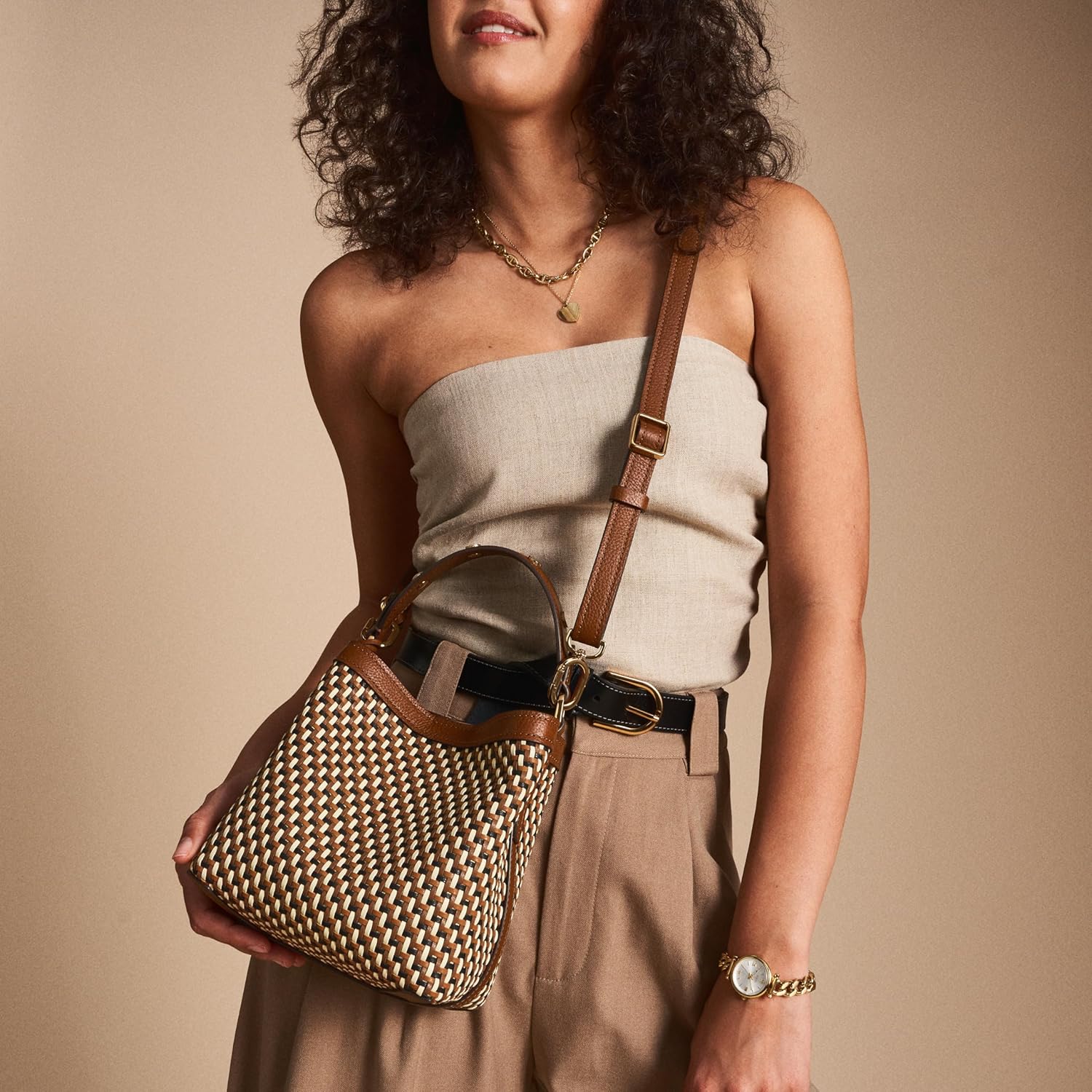 Fossil Womens Jessie Small Bucket Crossbody Bag - Image 2