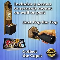 Vista 3 de Beer Thirty Wall Mounted Bottle Opener and Cap Catcher- Handcrafted by a Vet - 100% Solid Pine, 34" Thick - Rustic Bottle Opener Sign and Bucket