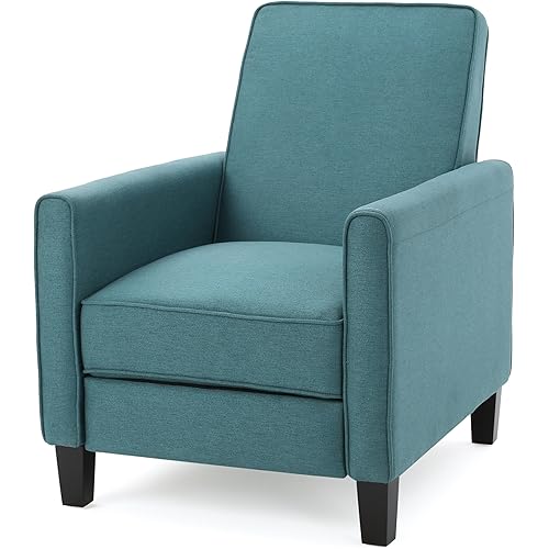 Christopher Knight Home Darvis Fabric Recliner Club Chair, Dark Teal 26.75D x 34W x 36.25H in
