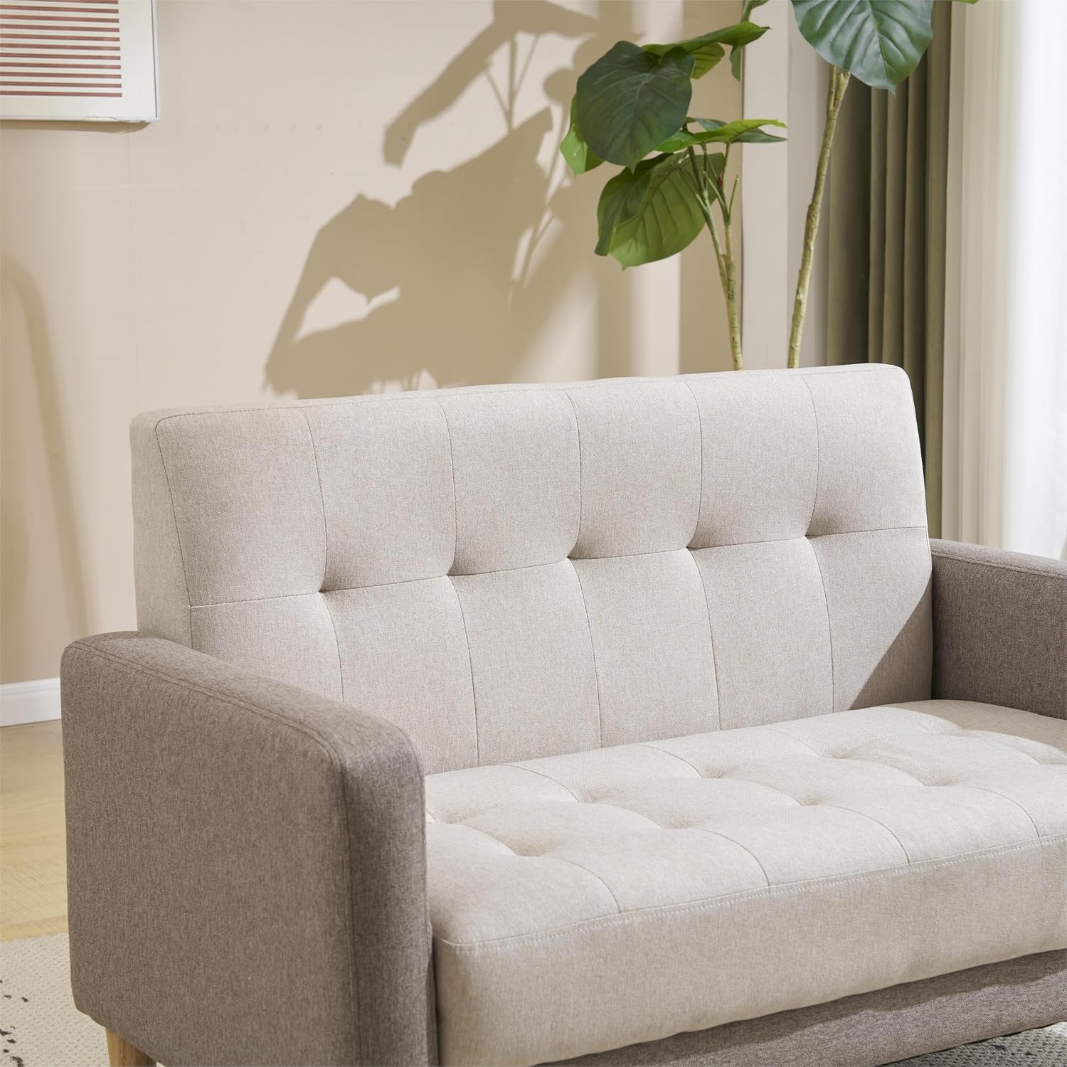 Feiangelソファー 二人がけソファー 2人掛け 幅105cm高さ12cmリビングソファ 肘付き ロボット掃除機も通れる かんた