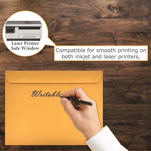 Envelope de livreto 500 Cashier Depot 15 x 23 cm, Kraft marrom resistente de 11 kg, aba de goma, 500