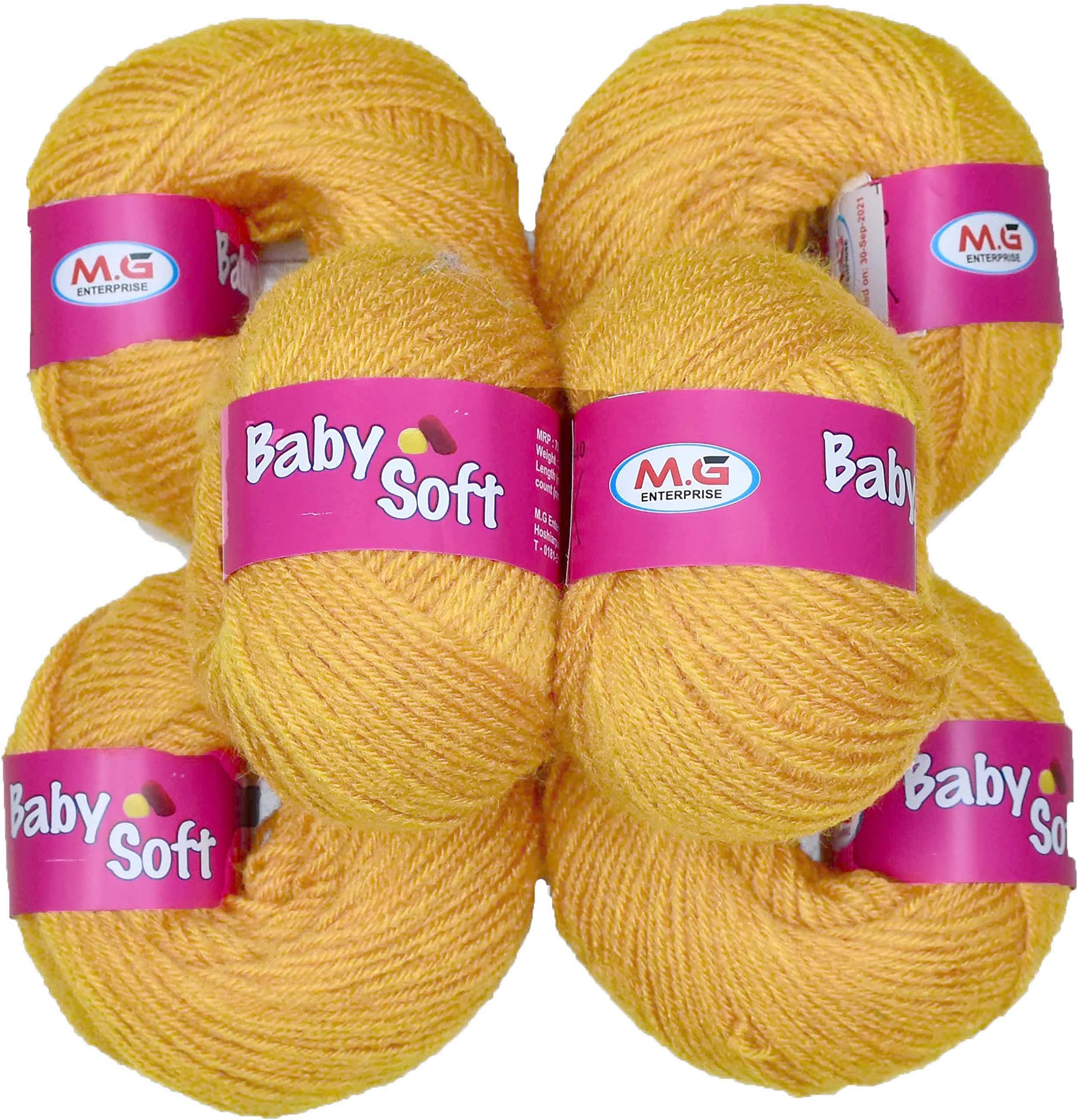 KNIT KING 100% Acrylic Wool Mustard (14 pc) Baby Soft 4 ply Wool Ball Hand Knitting Wool/Art Craft Soft Fingering Crochet Hook Yarn, Needle Knitting Yarn Thread Dye Q H I JJ