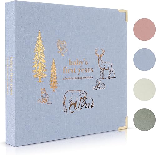 Miniatura 26 de Libro de recuerdos de bebé para niños y niñas – Libro atemporal para bebés de 5 años – Libro de recortes de diario neutro o álbum de fotos – Beige