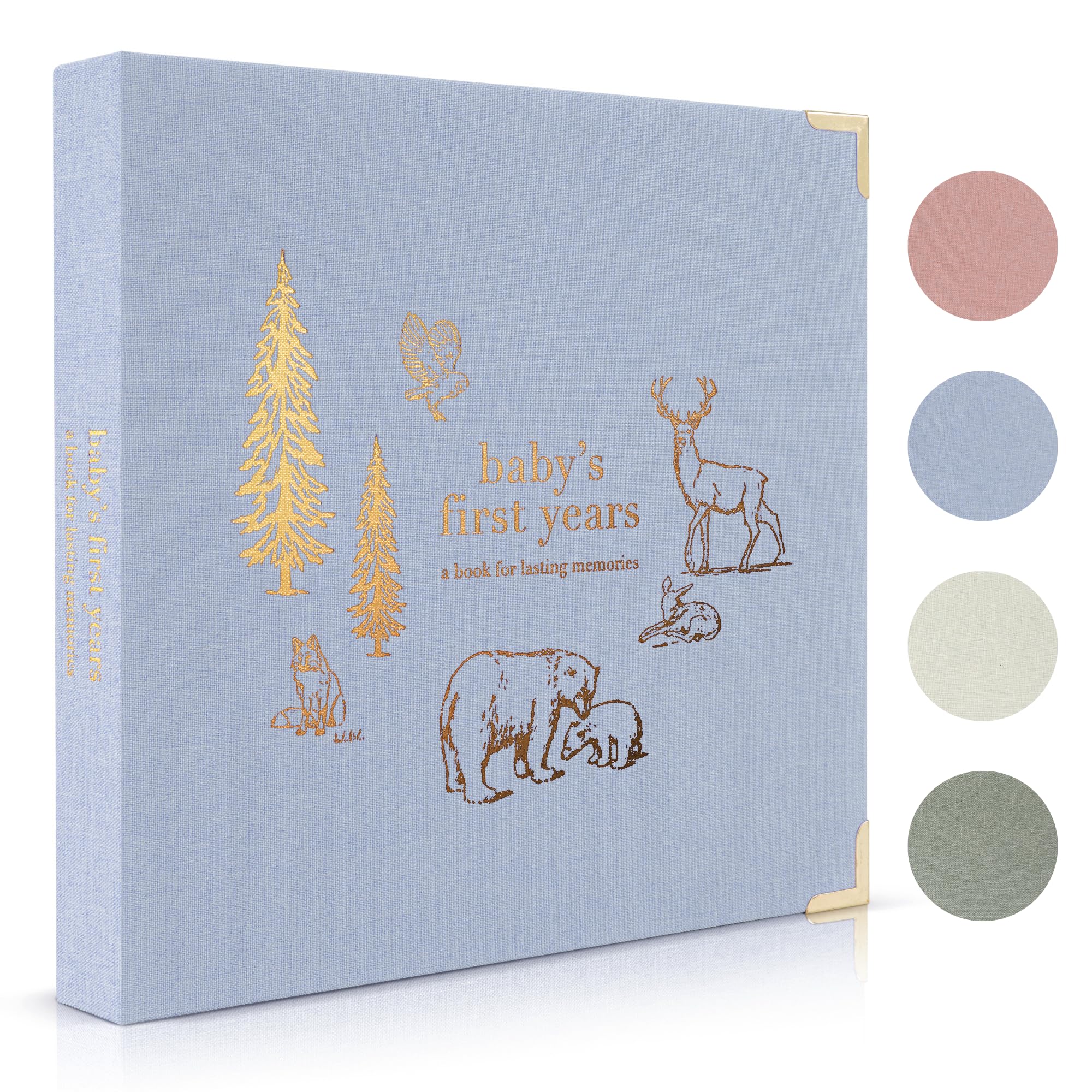 Keepsake Baby Memory Book for Boys and Girls – Timeless First 5 Year Baby Book – Neutral Journal Scrapbook or Photo Album - Record a Milestone for