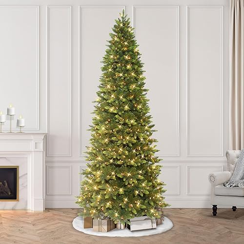 Miniatura 8 de Árbol de abeto Westford delgado preiluminado de 4.5 pies, 707 puntas de PEPVC, 200 luces incandescentes transparentes UL