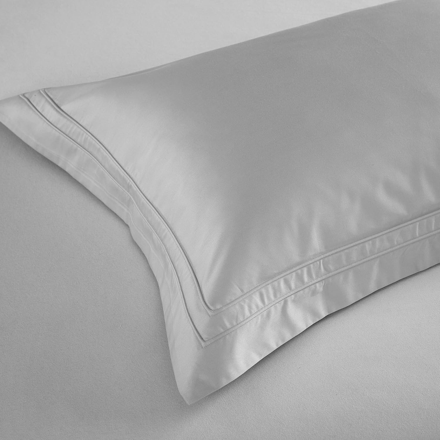 Casabolaj Triomphe Collection 3 Pieces Do Not Include Filling Champagne Khaki Color King Size Duvet Cover Set 100% Egyptian Cotton Sateen 400 Thread Count Luxury handcraft(Khaki,King)