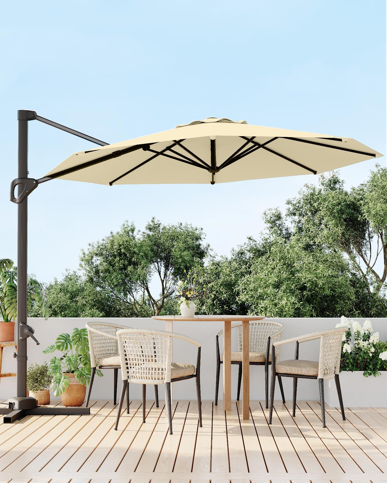 GarveeLife 10 ft Cantilever Patio Umbrella