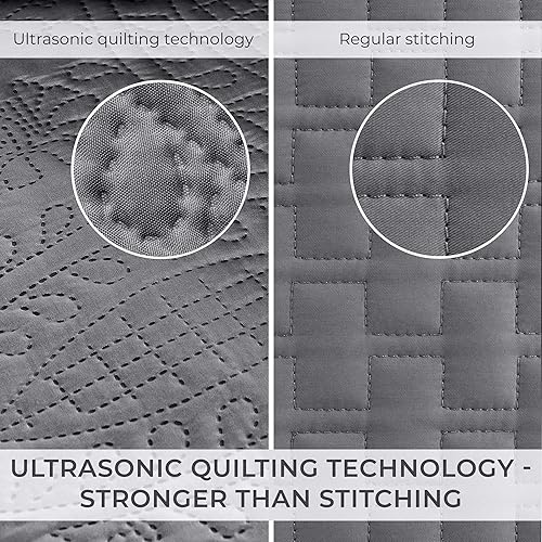 Miniatura 2 de Mellanni - Juego de colcha para cama individual con funda de almohada - Cubierta de ropa de cama con tecnología de acolchado ultrasónico - Juego de