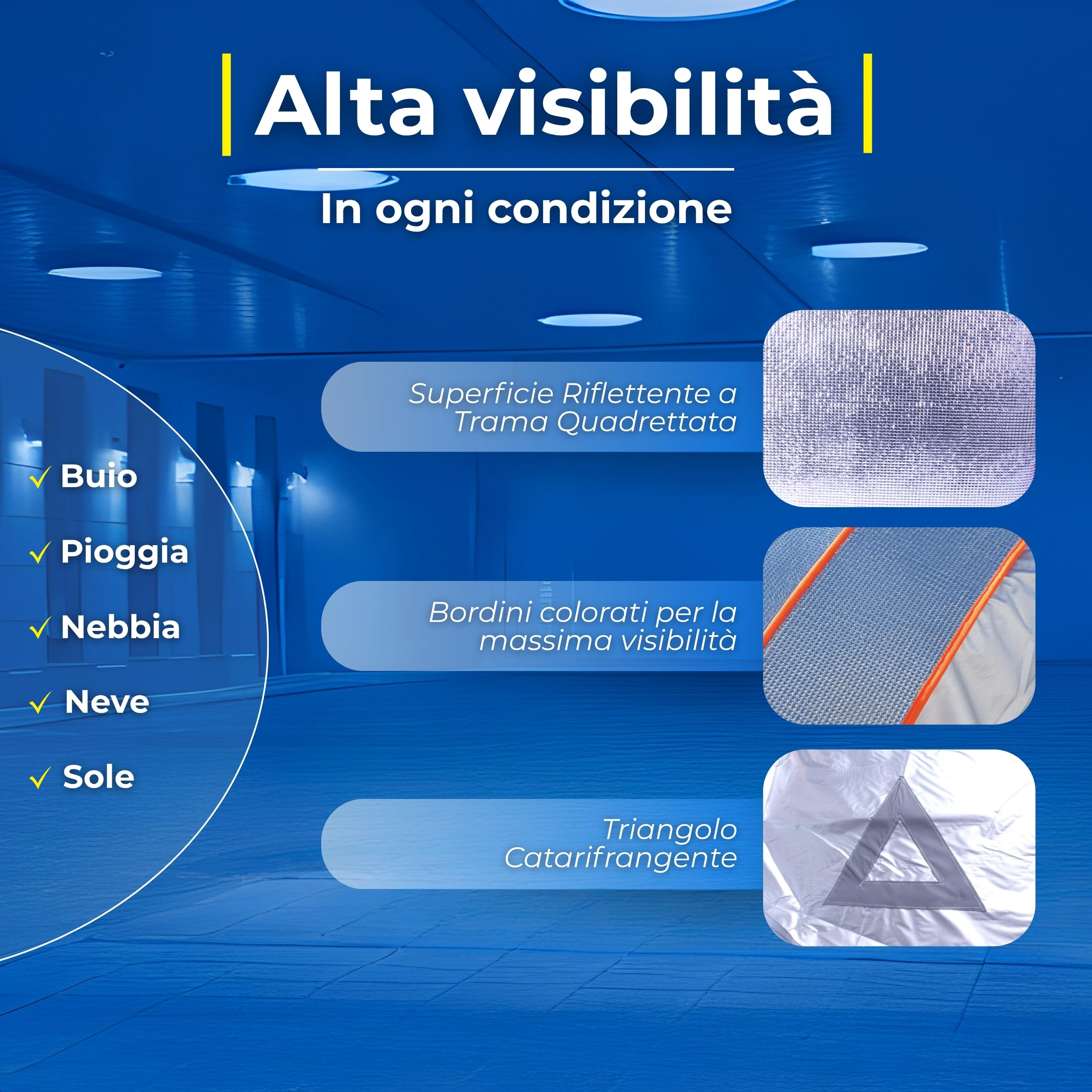Goodyear Telo Antigrandine Auto Taglia M, Imbottitura 6mm Alta Protezione, Copriauto Esterno Impermeabile e Antigraffio, Tessuto Anti-UV, Cinghie Antivento, 440x165x119 cm, 4 Stagioni, Grigio/Nero