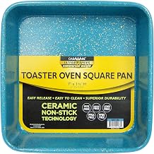 casaWare 7-Inch Toaster Oven Ultimate Series Commercial Weight Ceramic Non-Stick Coating Square Pan Blue Granite