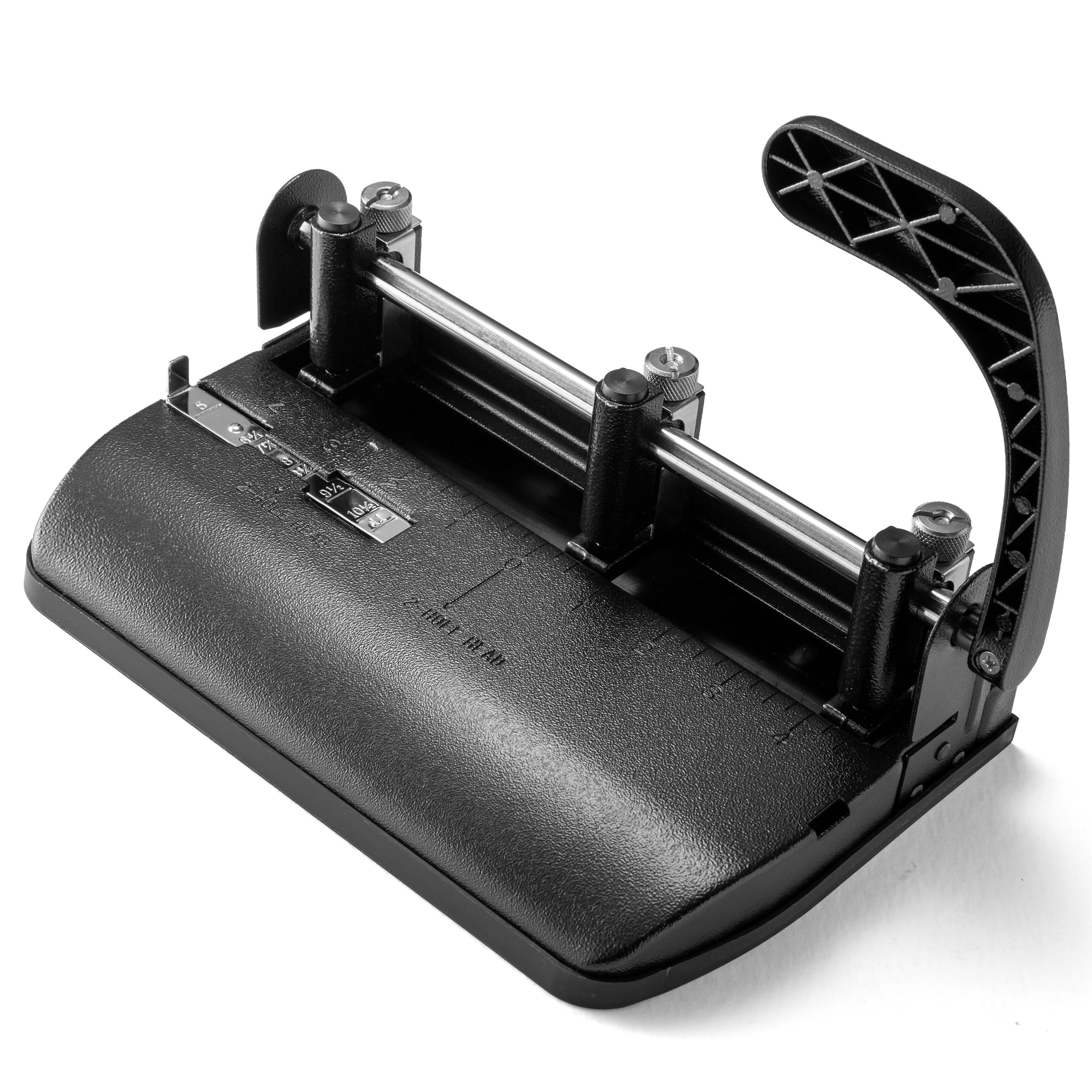 Officemate Heavy Duty Adjustable 2-3 Hole Punch with Lever Handle, 32-Sheet Capacity, Black (90078)