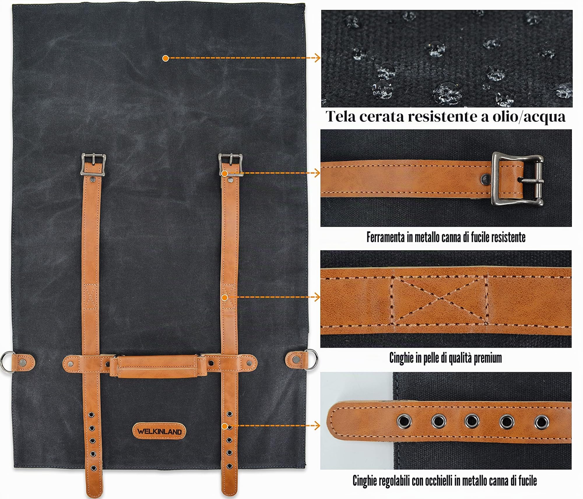 Rotolo di coltelli a 14 tasche, rotolo di coltelli in pelle, tela per coltelli, porta coltelli, borsa per coltelli, borsa da chef, borsa per coltelli da chef, rotolo per coltelli da chef, borsa per