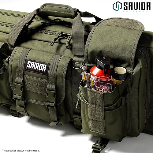 Miniatura 20 de Savior Equipment - Funda táctica americana clásica doble para transportar armas largas, pistolas, rifles, con mochila y correa, compartimento