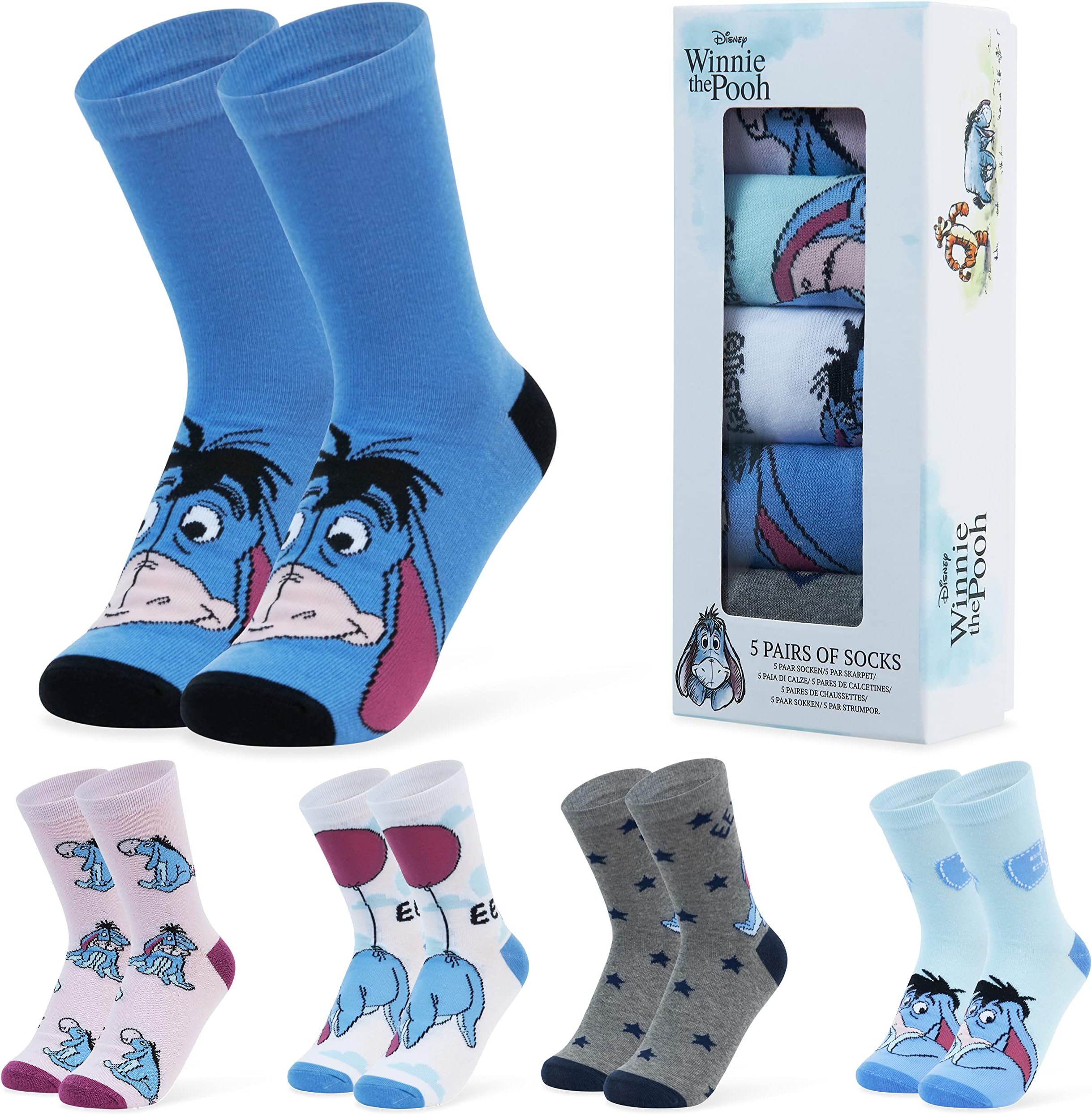 Stitch Womens Calf Length Socks for Women Teenagers Soft Stretchy Socks Pack of 5 - Gifts for Women