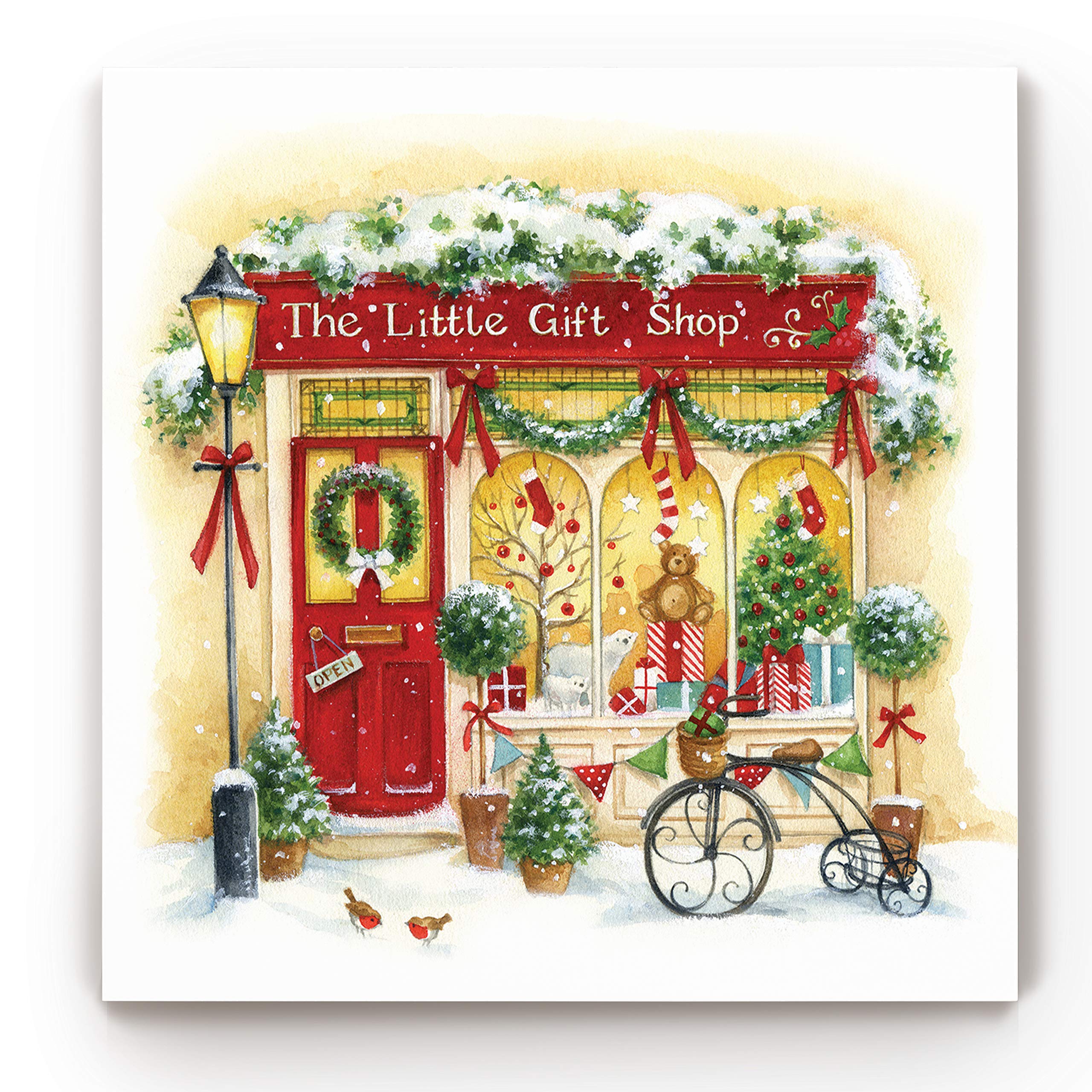 Amazon.com: Renditions Gallery The Little Gift Shop Lisa Alderson Gallery  Wrapped Canvas Christmas Wall Art, 40x40: Posters & Prints