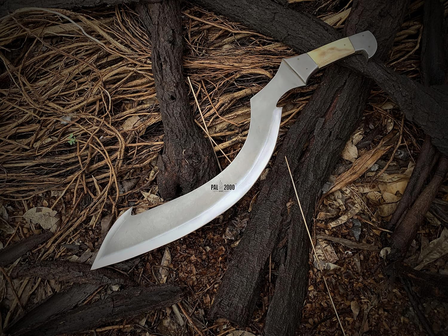 DAM-6062 Handmade Carbon Steel 22.5 Inches Full Tang Machete Knife - Bone Handle with Sheath