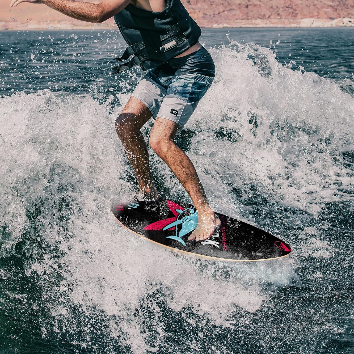 seething 35 Inch Skimboard with High Gloss Coat Wood Skim Board for Beginners,Kids, Teenagers, Adults and All Skimming