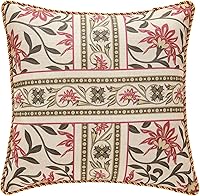 Vista 59 de patdrea Fundas de almohada de diseño floral vintage para sofá, fundas de almohada de lino marrón amarillo con patrón de pájaro y rosa, cojín