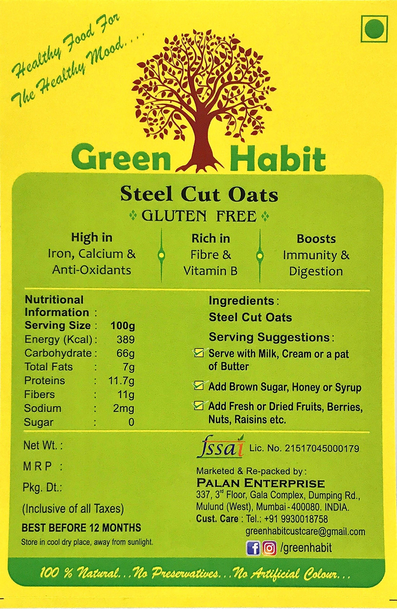 GreenHabit Healthy & Nutritious Gluten Free Steel-Cut Oats (1.4 Kg pack) 3