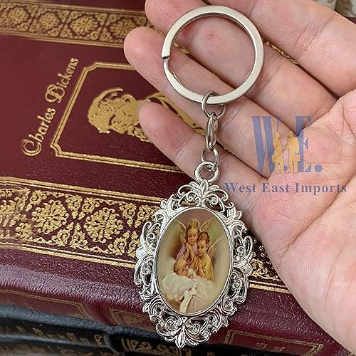 Miniatura 4 de WE Recuerdo de fiesta de bautismo personalizado (12 piezas) - Llavero de metal de ángel de la guarda personalizado Recuredos de bautizo regalo de