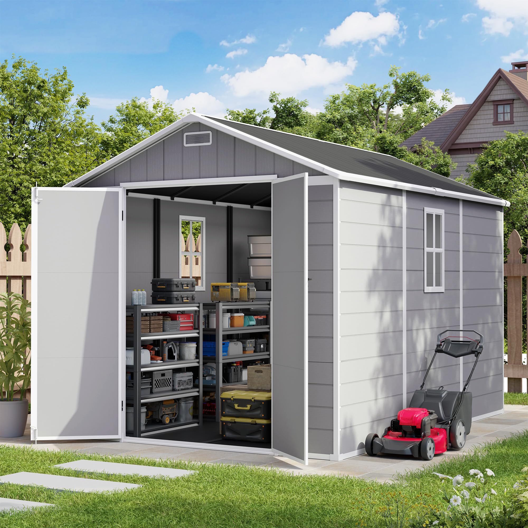 Amopatio 8X10 FT Outdoor Resin Shed