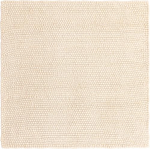 Miniatura 3 de Unique Loom Felt Ball Collection - Alfombra de área (7 pies 10 pulgadas, cuadrada, marfil)