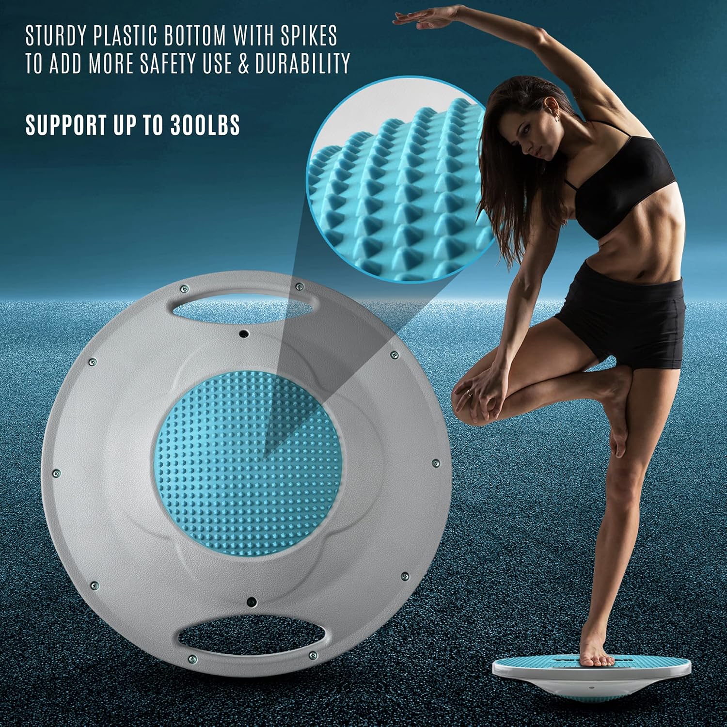 Yes4All Premium Wobble Balance Board/Core Balance Board – 16.34 inch Round Balance Board for Standing Desk, Core Training, Home Gym Workout (Sky Blue) : Everything Else
