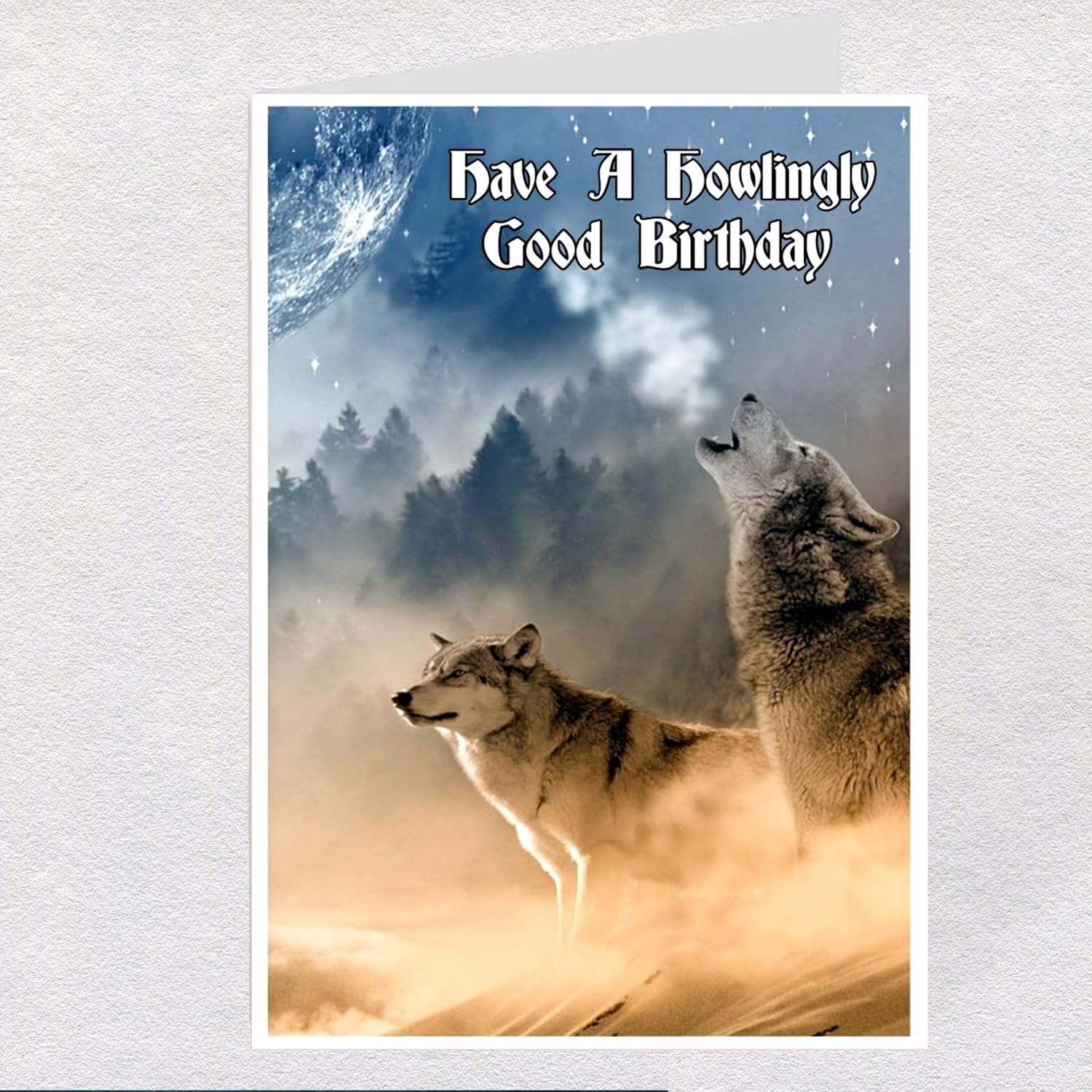 Carte De Vœux Loup Carte D Anniversaire Humoristique Pour Loup Carte D Anniversaire Amazon Fr Fournitures De Bureau