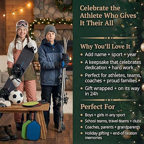 Miniatura 8 de Adorno de fútbol personalizado 2025  Personalización gratuita las 24 horas  Adornos de Navidad deportivos grabados con láser para árbol  Recuerdo de